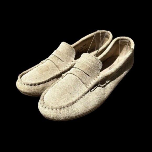 🌻Enzo Tesoti 82585 Light Khaki Tan Suede Penny Loafers Driving Shoes Size 40 - Picture 5 of 10